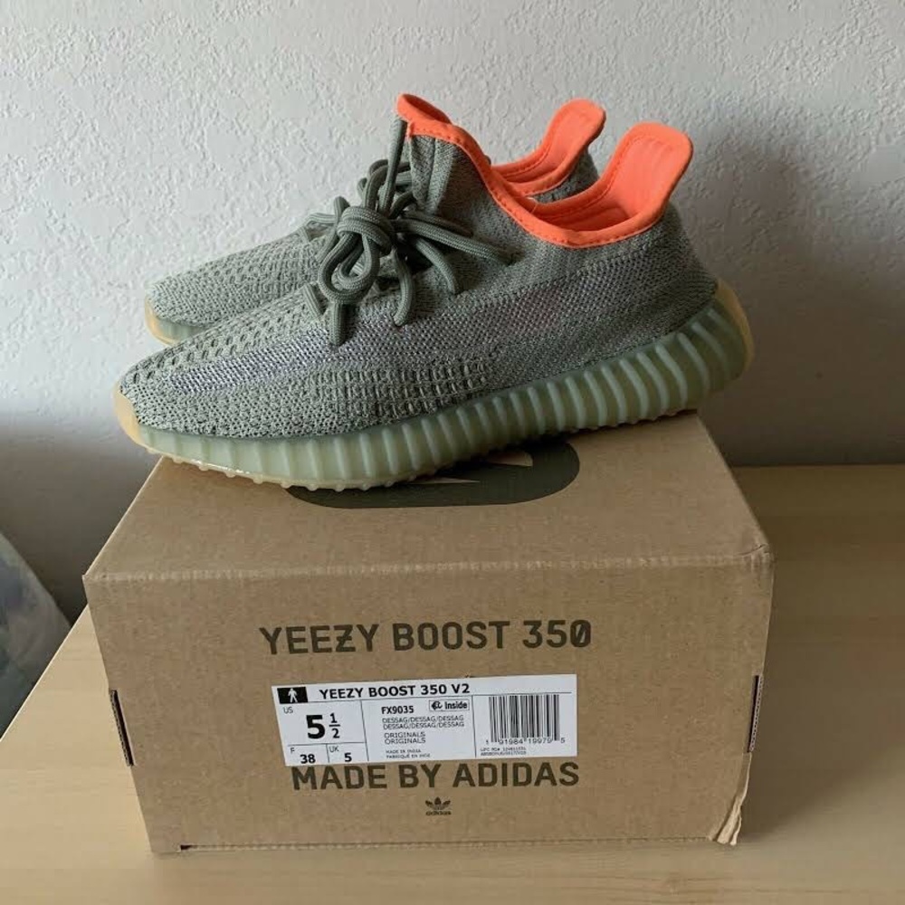 Use Yeezy Boost 350 Desert Sage Green/Orange 5.5